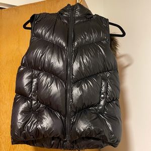 Puffer Vest with Faux Fur hood